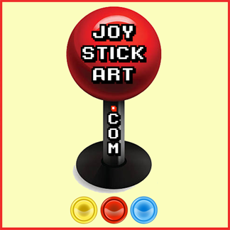 Pixel joystick art print.
